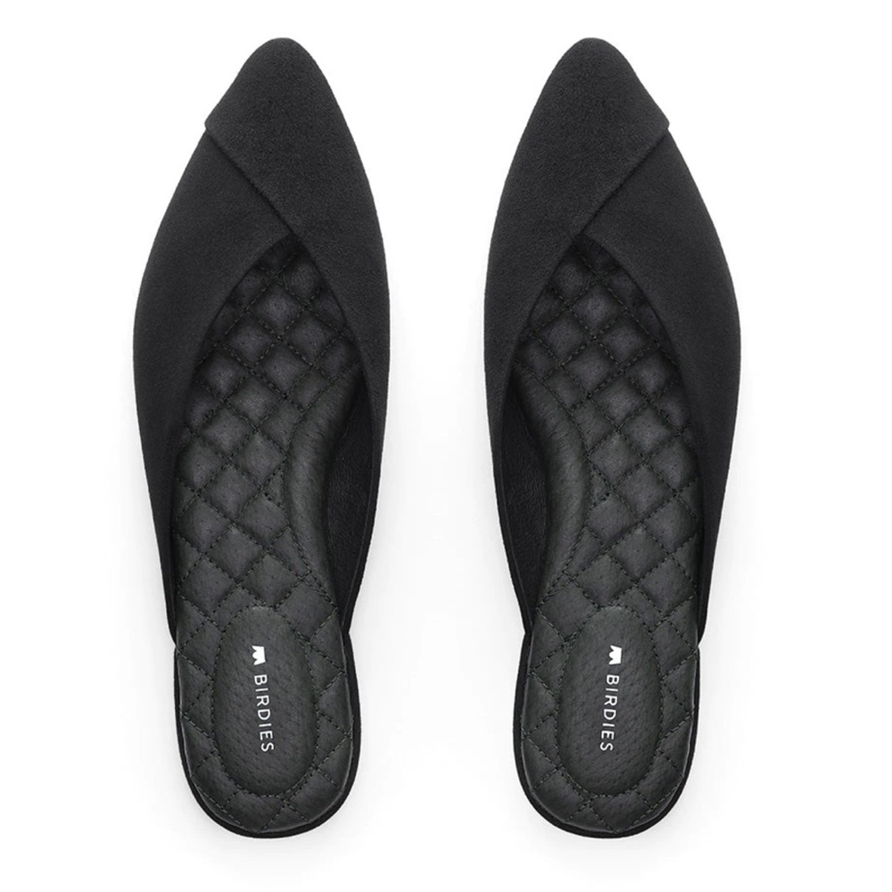 NEW - BIRDIES Swan Slides suede slip on